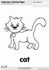 Cat Coloring Simple Super Halloween Worksheets Flashcards Songs Color Animal Cats Pages Kids Printables Kindergarten Learning Creepy Choose Board sketch template