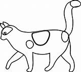 Cat Coloring Walking Side Wecoloringpage sketch template