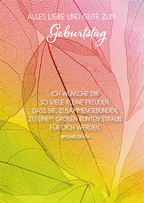 Postkarte Alles Liebe Und Gute Zum Geburtstag 10 St Blätter Irmgard