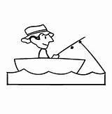 Fishing Boat Coloring Pages Printable Man Boats Clipart Color Fishboat Fisherman Book Guy Sheets sketch template