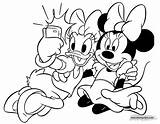 Minnie Daisy Coloring Pages Mouse Mickey Selfie Friends Disneyclips sketch template
