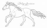 Horse Lineart Canter sketch template