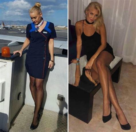 Sexy Flight Attendants With And Without Their Uniforms 30 Pics