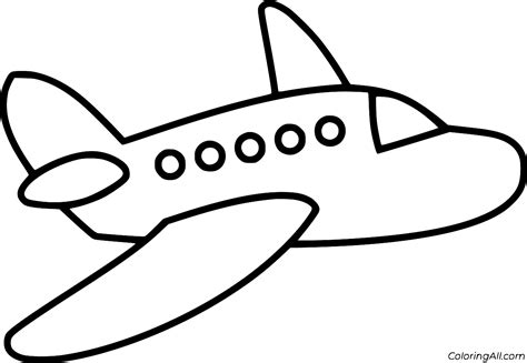 simple airplane coloring page coloringall