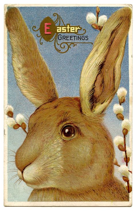 vintage easter graphic beautiful big bunny the graphics fairy