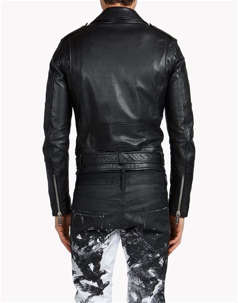 lyst dsquared² rockstar leather jacket in black for men