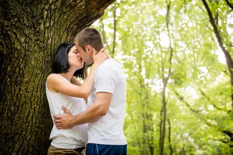 Love Kiss In Forest Stock Image Image Of Lovers