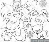 Animals Arctic Coloring Pages Sea Clipart Stamps Animal Digital Cute Templates Sheets Farm Land Drawings Decorative Drawing Work Doodles Stamp sketch template