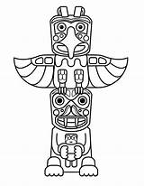 Totem Coloring Pole Poles Native American Drawing Sculptures Clipart Aboriginal Pages Haida Color Arte Symbols Coloringsun Es sketch template