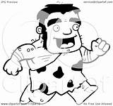 Run Caveman Cartoon Clipart Stalky Character Coloring Thoman Cory Outlined Vector 2021 sketch template