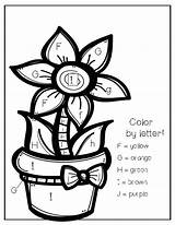 Color Coloring Letters Pages Flower Kids sketch template