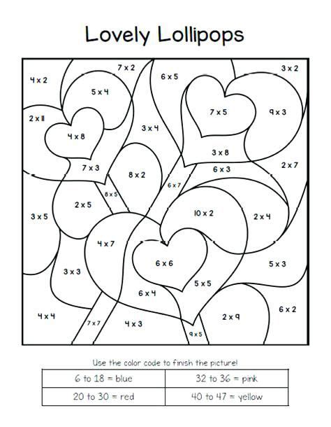 valentines color  number  coloring pages  kids math