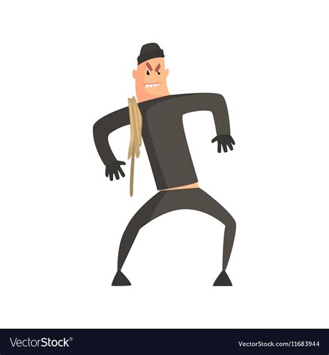 Criminal With Rope Pushed Against Wall Royalty Free Vector
