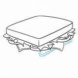 Sandwich Draw Drawing Easy Outline Step Line Meat Easydrawingguides sketch template