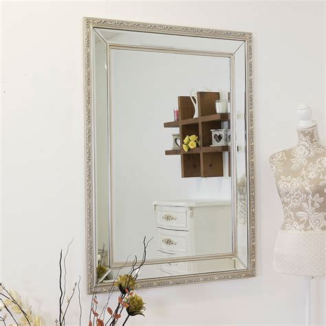 extra large ornate decorative bevelled glass wall mirror 115cm x 84cm