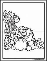 Coloring Cornucopia Thanksgiving Basket Print Pages Colorwithfuzzy sketch template