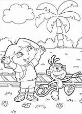 Dora Coloring Kleurplaat Dibujos Aventureira Exploratrice Exploradora Esploratrice Macaco Disegni Tren Verkenner Gratuit Colorare Acceuil Llegando Botas Babouche Spongebob Malvorlagen sketch template