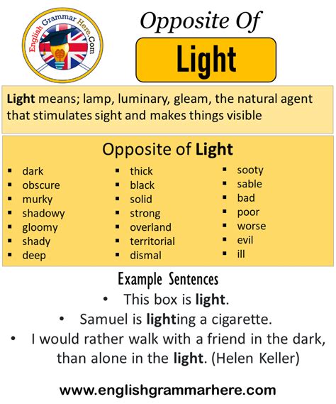 light antonyms  light meaning   sentences