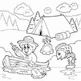 Coloring Camp Summer Pages Campsite Surfnetkids Fun sketch template