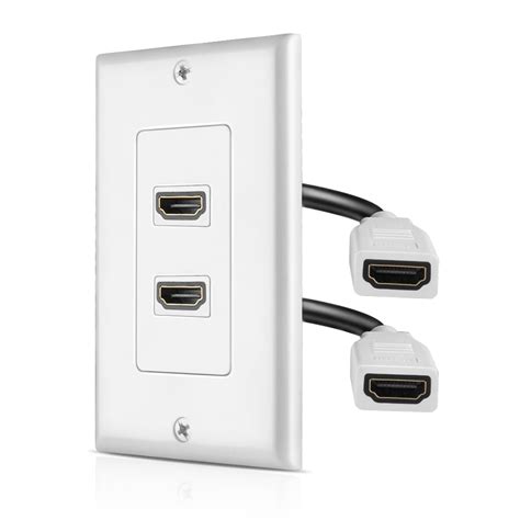 hdmi wall plate dual  port hdmi socket plug jack outlet decorative face cover mount panel