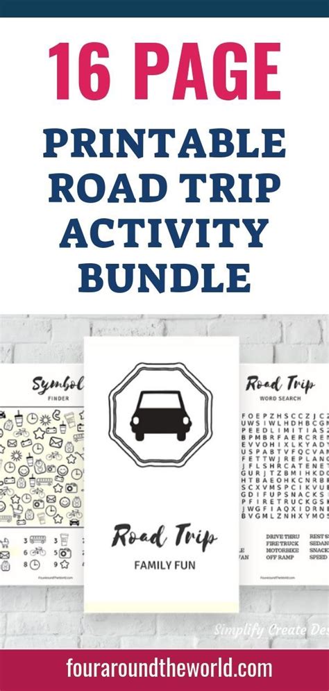 printable road trip activities bundle road trip activities travel