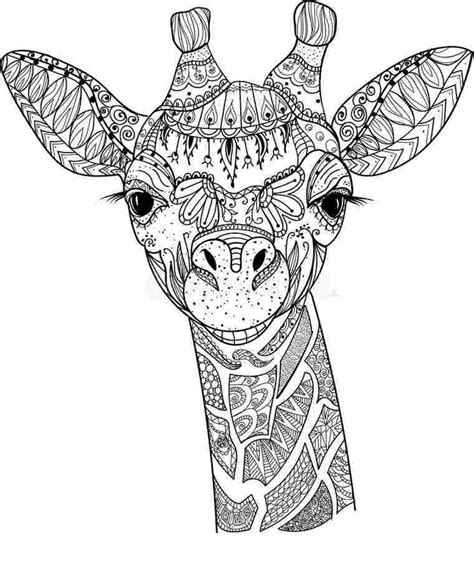 mandala giraffe coloring book  print