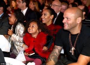 mel b takes daughters madison and angel to meet father christmas daily mail online