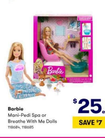 barbie mani pedi spa  breathe   dolls offer  big