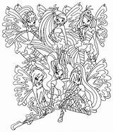 Winx Sirenix Kolorowanka Elfkena Dziewczyny Druku Daphne Bloomix Transformation Clubu Musa Group Daycoloring Pokoloruj sketch template