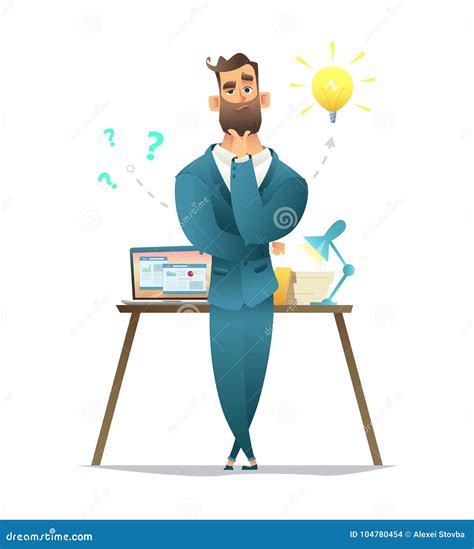 Businessman Thinking Thinking Man Surrounded By Question Marks And