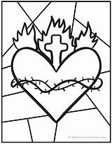 Coloring Heart Sacred Pages Kids Stained Glass Designs Adults Different Cool Make sketch template