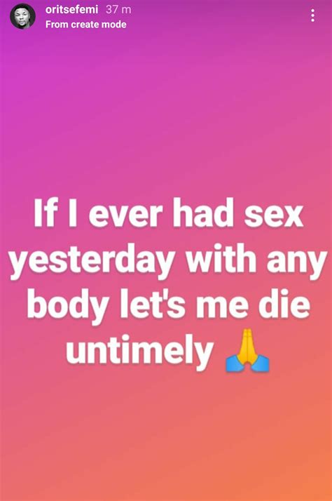 if i ever had sex with anybody yesterday let me die untimely