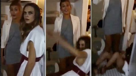 Watch Cara Delevingne Go Flying On To Toilet Floor In Front Of Kendall