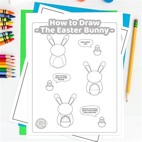 draw  easter bunny easy lesson  kids   print kids