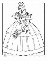 Coloring Pages Victorian Doll Old Girls Woman Dress Young Civil War Hoop Women Era Print Edwardian Activities Woojr Kids sketch template