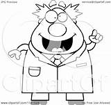 Scientist Chubby Idea Male Happy Clipart Cartoon Outlined Coloring Vector Cory Thoman Regarding Notes sketch template