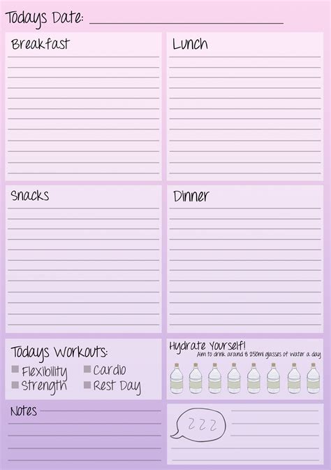 daily fitness journal printable workout pinterest fitness