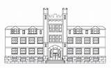 Coloring University Pages Building Marshall Main Old sketch template