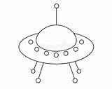 Ufo Spaceship Saucer Childish Stylized sketch template