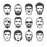 Drawing Beard Cartoon Man Goatee Face Set Faces Comic Vector Bearded Mustache Drawings Illustration Men Motorcycle Male Vintage Guy Badges sketch template