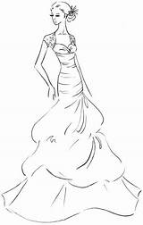 Sketch Dress Ball Color Wedding Sketches Coloring Pages Google Gown Gowns Library Clipart Line sketch template
