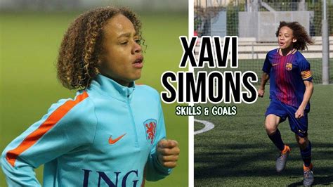 xavi simons skills goals  barcelona national team youtube