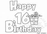 Birthday Happy Coloring 16 Number Pages Printable Color Getcolorings Print sketch template