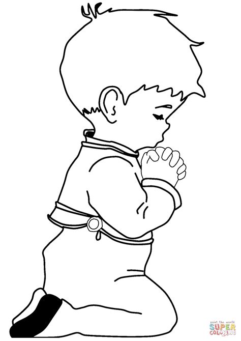 boy praying coloring page top  printable coloring pages