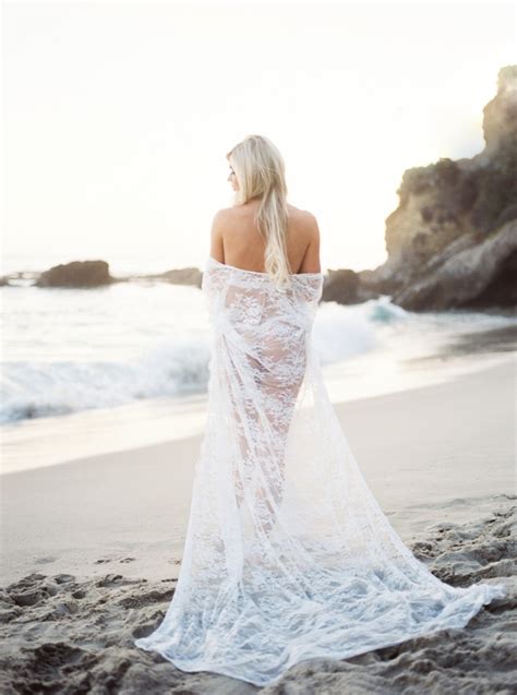 blue and lace beach boudoir session