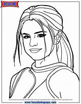 Selena Gomez Coloring Pages Drawing People Outline Drawings Famous Easy Portrait Self Ariana Grande Lovato Demi Sketches Pencil Sketch Print sketch template