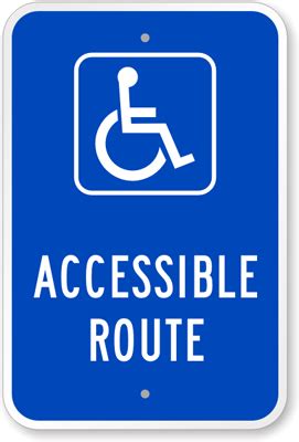accessible sign route left arrow