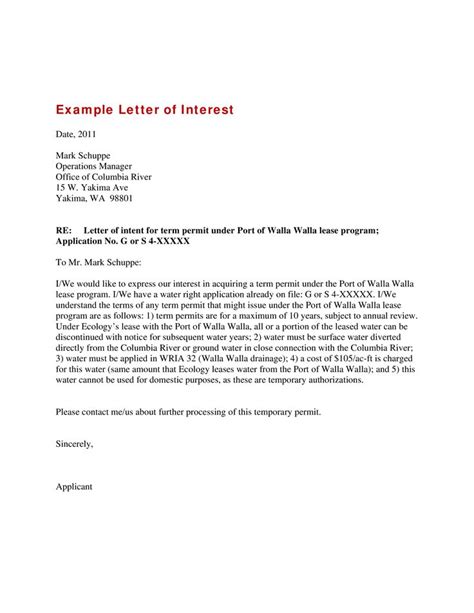 letter  interest   write  letter  interest