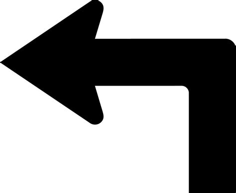 left advance turn arrow auxiliary silhouette clipart