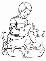 Wassen Hond Leukekleurplaten sketch template